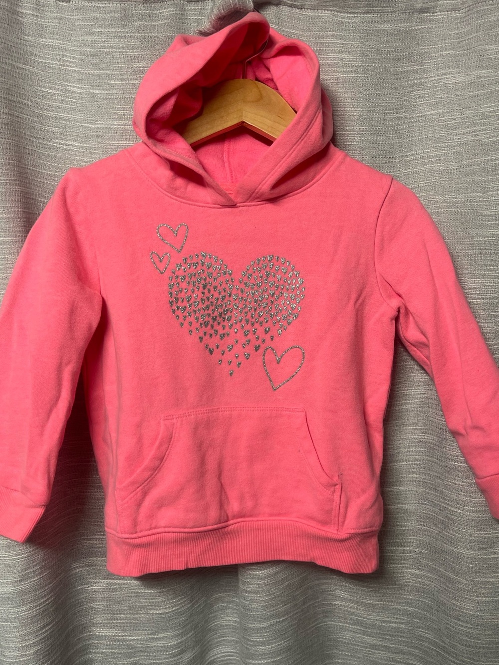 Cat & Jack Pink Hoodie with Rhinestone Heart Design